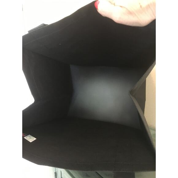 Black Lexus Logo Tote Hand Bag Hard Plastic Removable Reinforced Bottom 15x12x10 - Picture 4 of 5